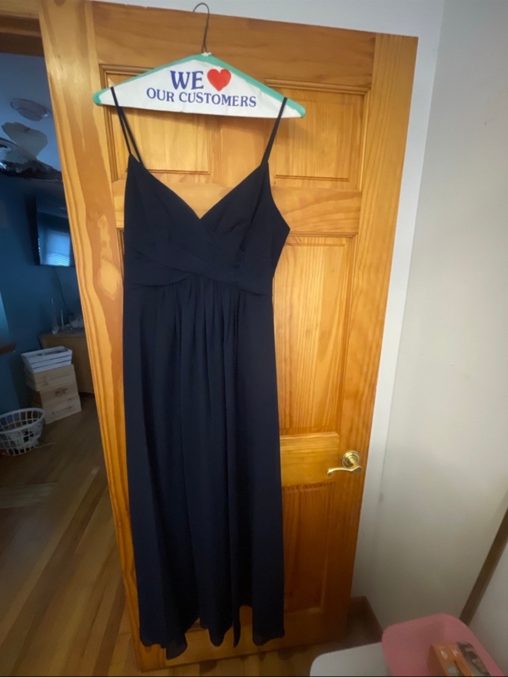 Women’s Navy Spaghetti-Strap Maxi Dress
